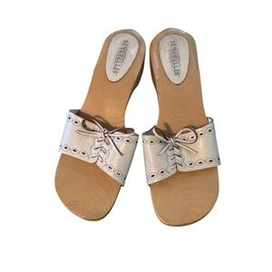 Seychelles Leather Slides with Wooden Soles Women’s 7.5